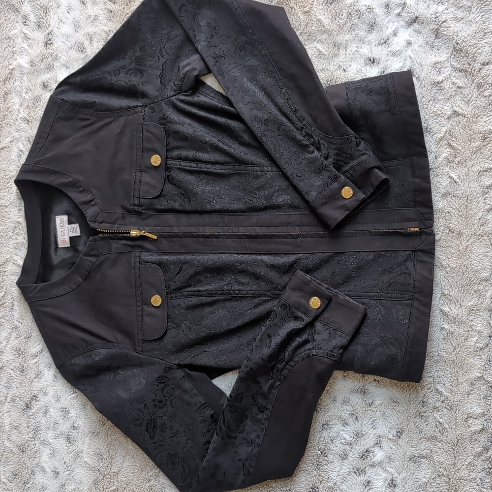 Guess Floral Y2K Jacquard Zip Jacket